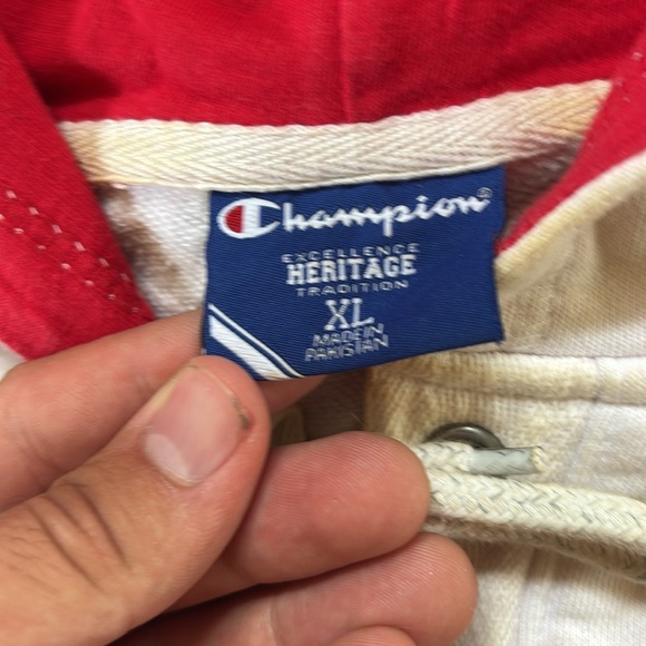 Vintage Champion Campus Heritage Mens XL Cotton Graphic Wisconsin Hockey Hoodie - Picture 2 of 7